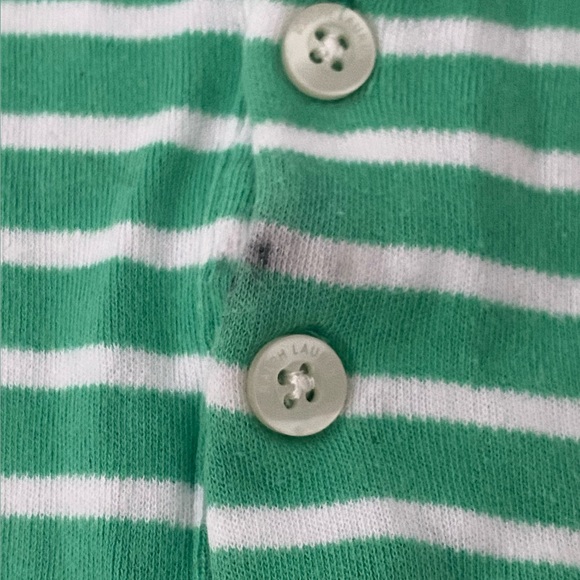 Ralph Lauren Sports Green Striped Polo - Picture 3 of 4